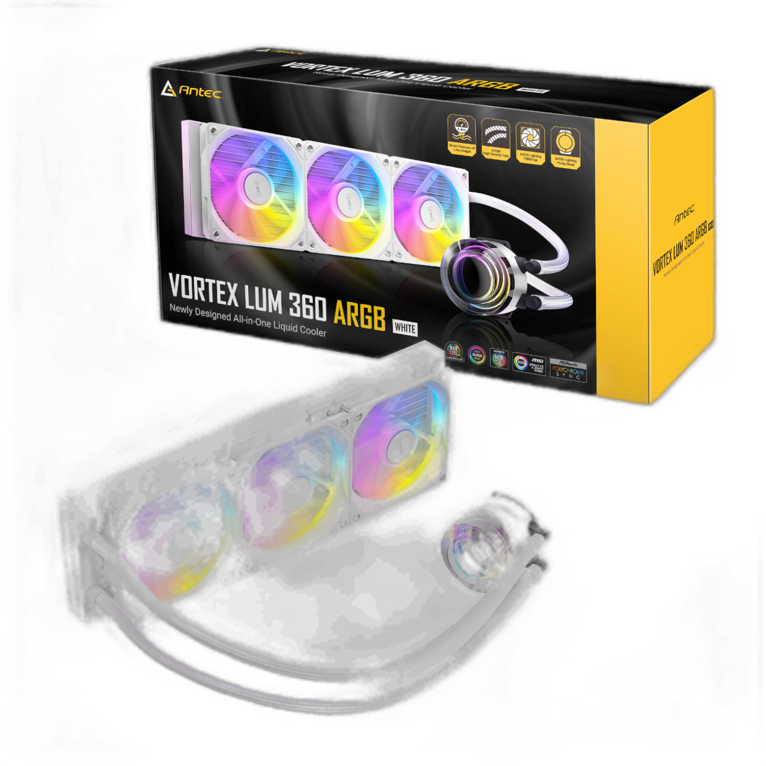 Antec VORTEX LUM 360 ARGB AIO CPU Liquid Cooler - White