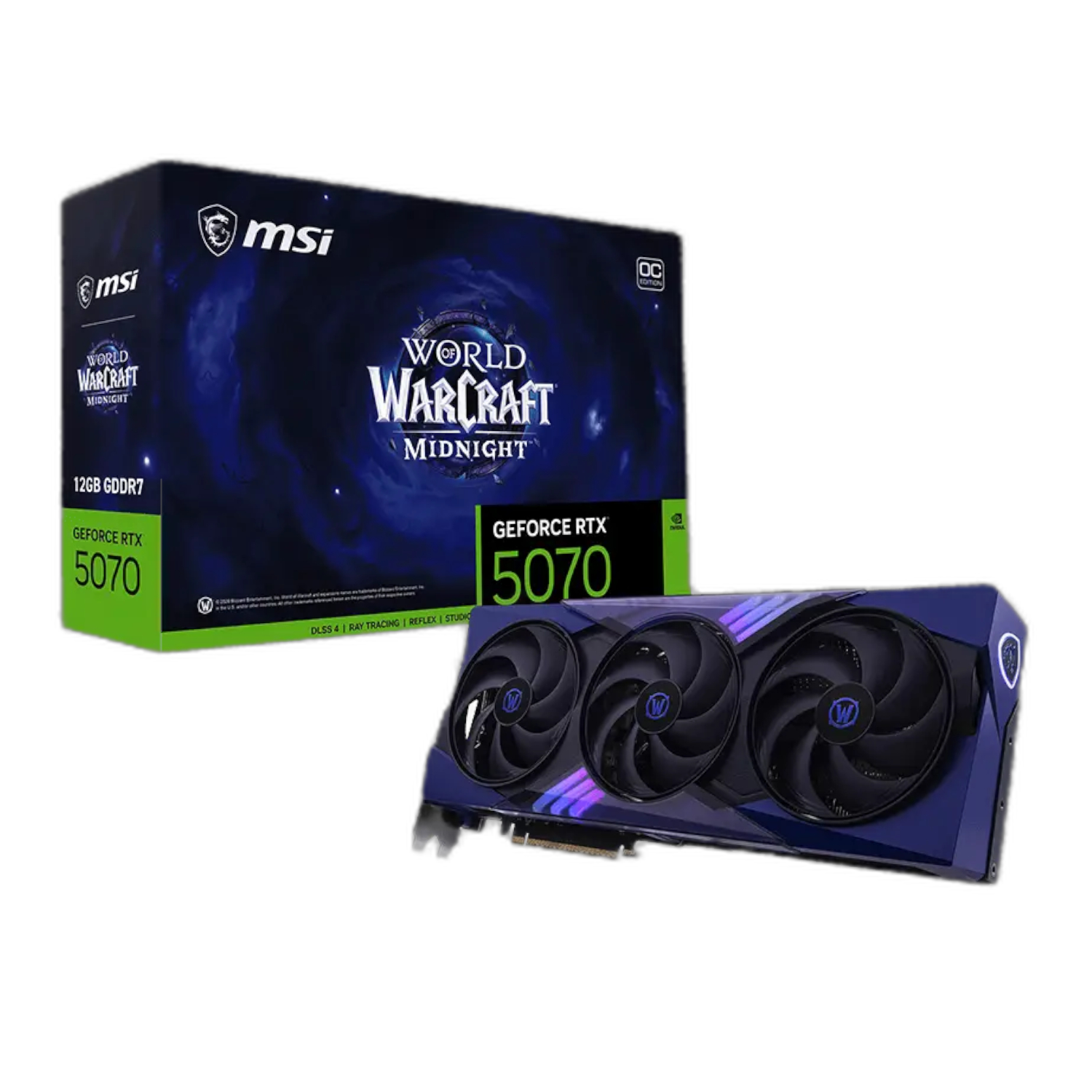 MSI GeForce RTX 5070 12GB World of Warcraft MIDNIGHT VOID EDITION OC Graphics Card