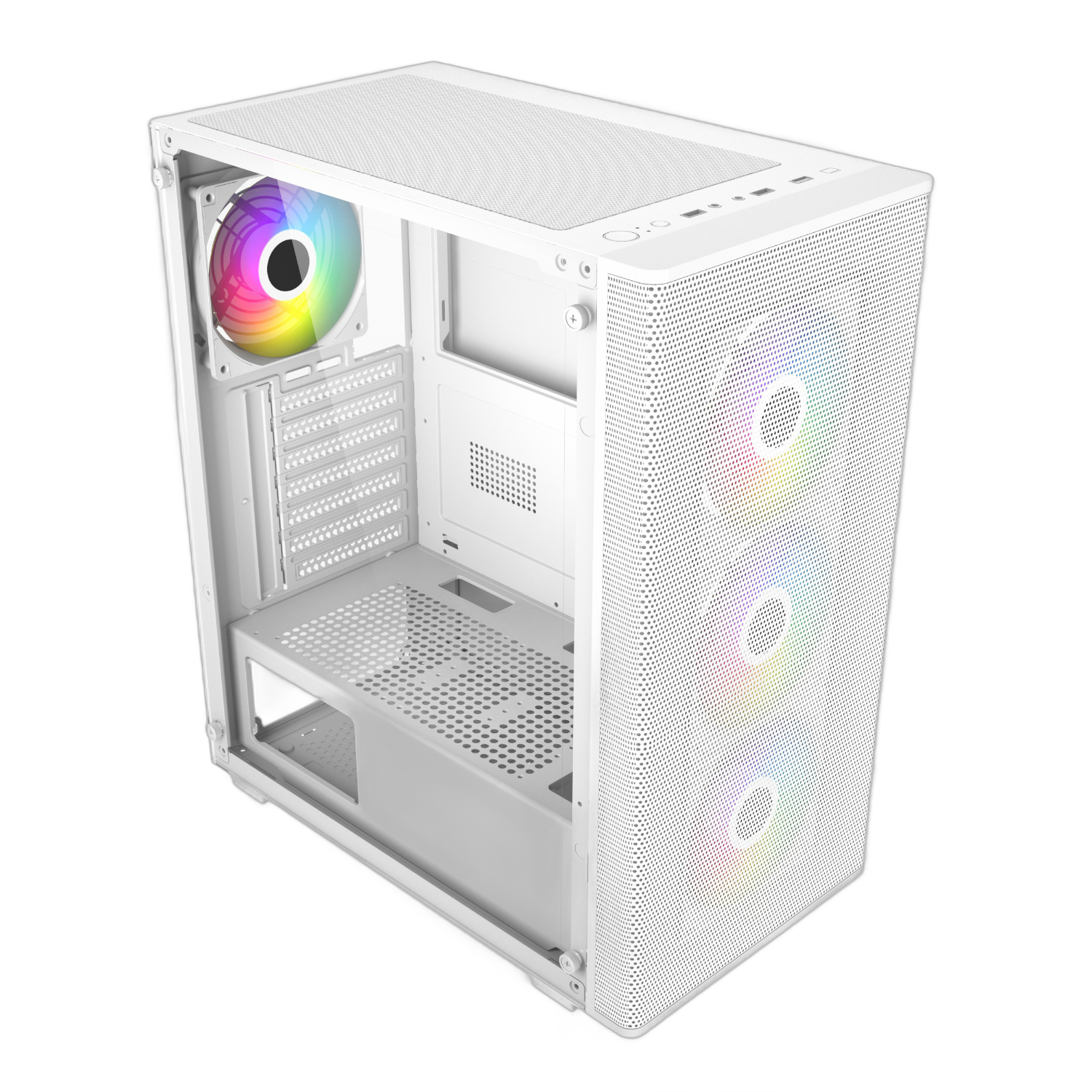 FSP M220 ATX Mid Tower Gaming Chassis - White - Image 4