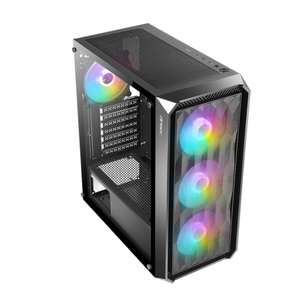 Antec NX292 ATX | Micro-ATX | ITX ARGB Mid-Tower Gaming Chassis - Black - Image 2