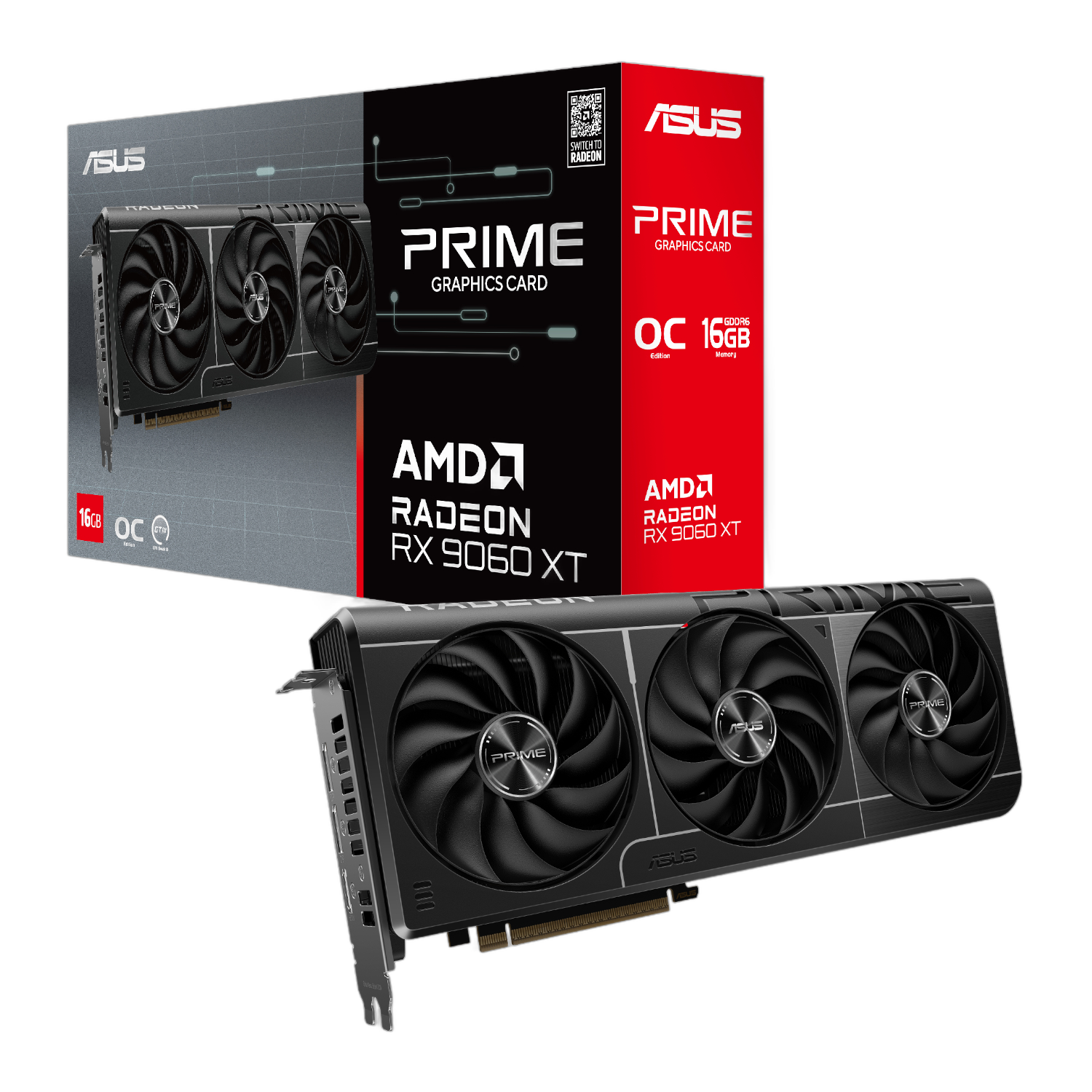 ASUS Prime Radeon RX 9060 XT OC 16GB GDDR6 Graphics Card