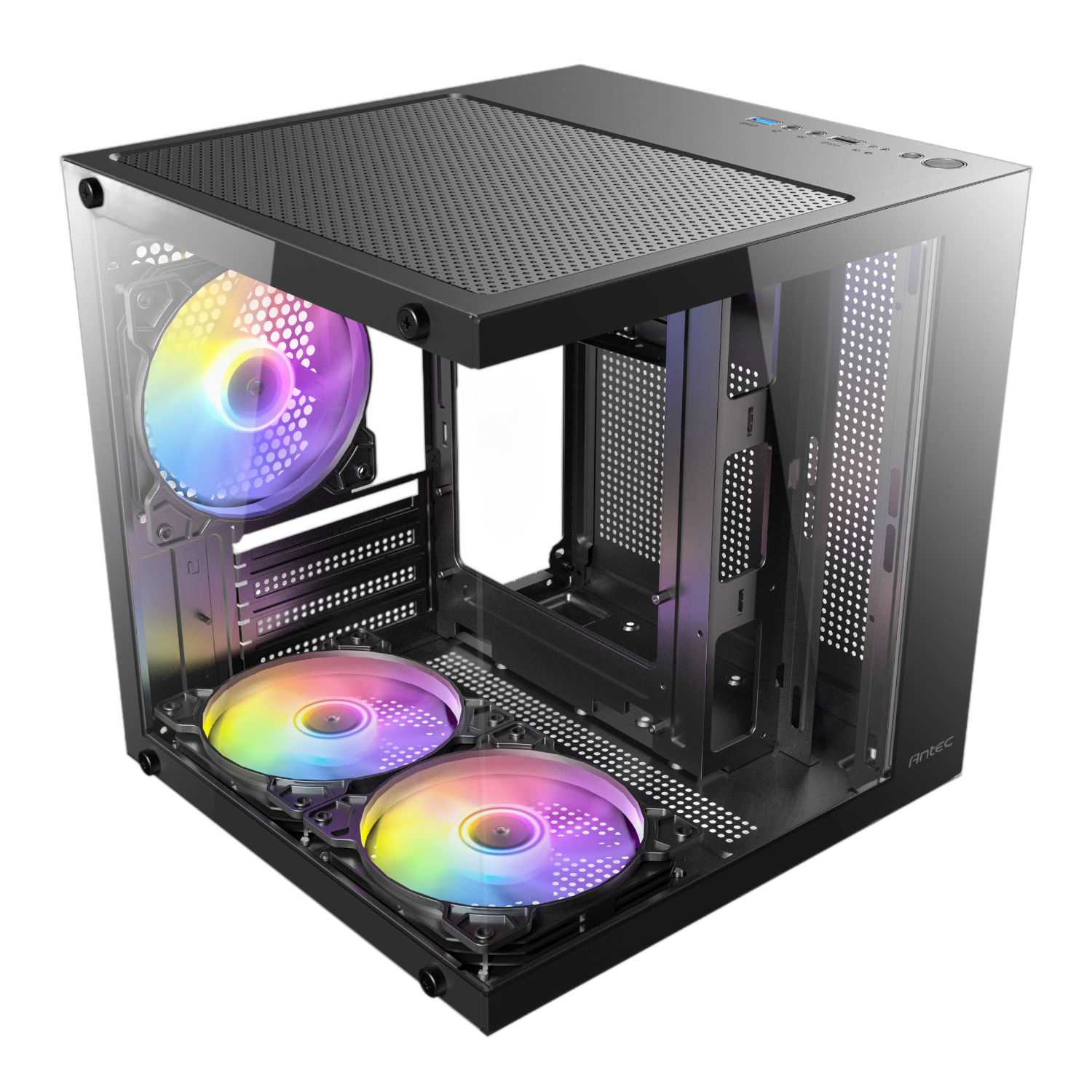 Antec VCX10M RGB Micro-ATX | ITX Mini -Tower Gaming Chassis - Black - Image 5